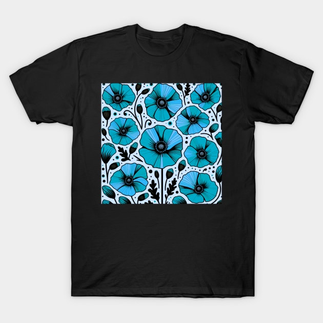 Poppy Flower T-Shirt by Jenni Arts